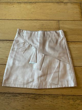 Falda River Island rosa con volantes