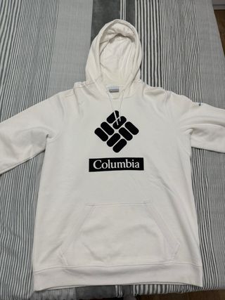 Sudadera Columbia Blanca Logo Grande