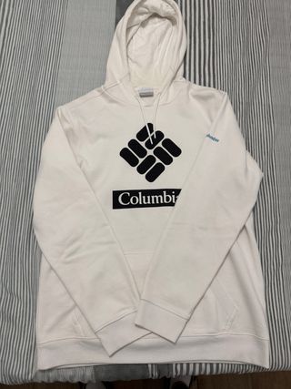 Sudadera Columbia Blanca Logo Grande