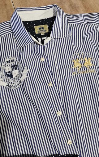 Camisa La Martina Rayas Azules y Blancas XXL