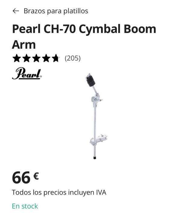 Pearl CH70 Brazo de Platillo