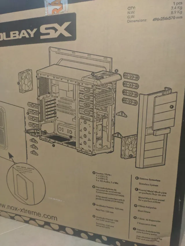Semitorre PC + fuente alimentación