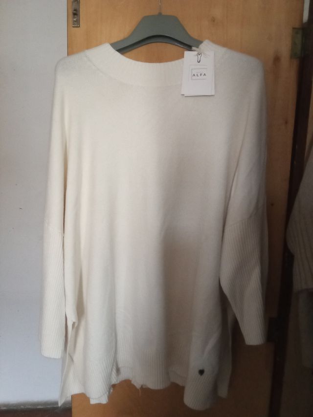 Maglione ALFA lana bianco panna taglia unica
