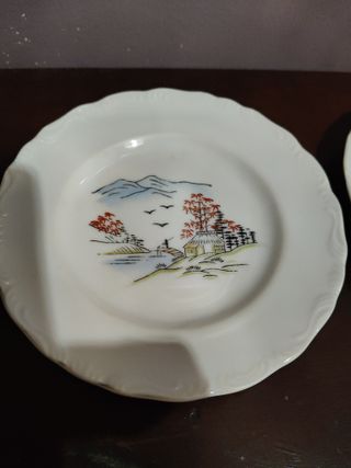 3 piattini decorati stile giapponese