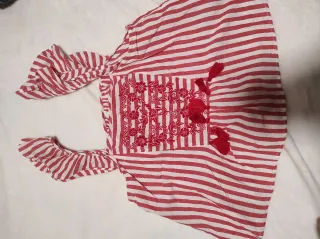 Blusa Zara Rayas Rojas Flores