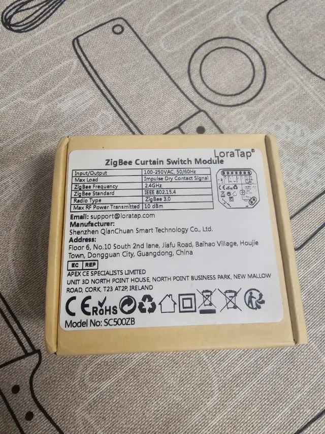 Módulo persiana enrollable Zigbee LoraTap SC500ZB