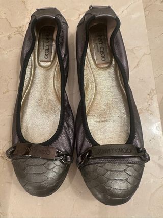 Bailarinas Jimmy Choo Piel Serpiente y Cadena