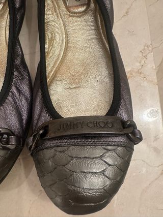 Bailarinas Jimmy Choo Piel Serpiente y Cadena