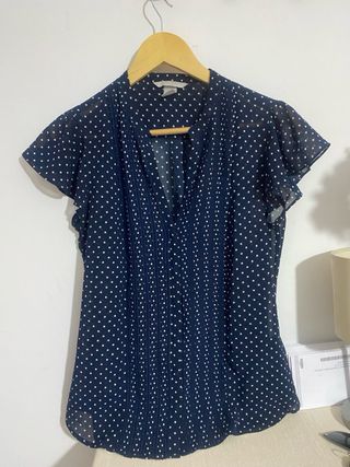 Blusa H&M azul lunares