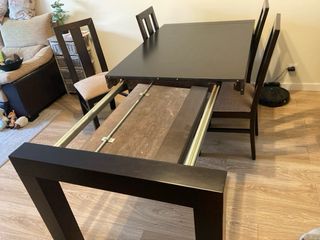 Mesa comedor extensible + 4 sillas + mesa centro