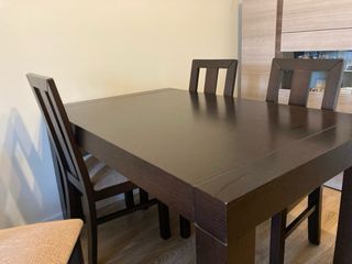 Mesa comedor extensible + 4 sillas + mesa centro