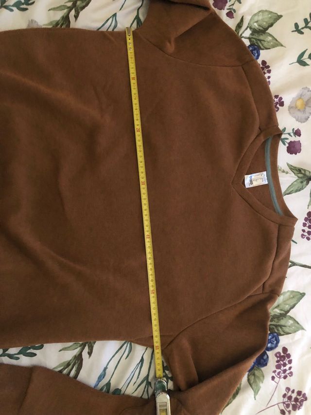 Felpa uomo Decathlon marrone ocra con toppe