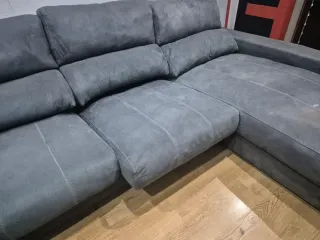 Sofá Cama Esquinero Gris Tela