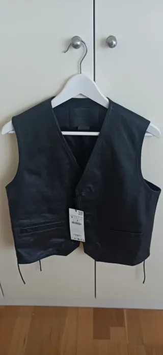 Chaleco de cuero negro Talla M