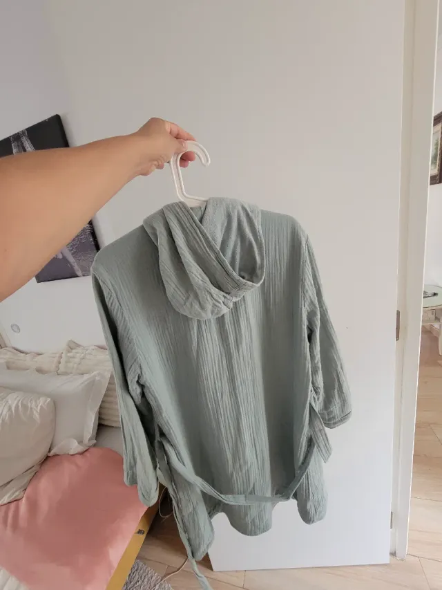 Bata de baño verde talla única