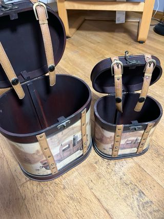 Set baule con mappa del treno vintage