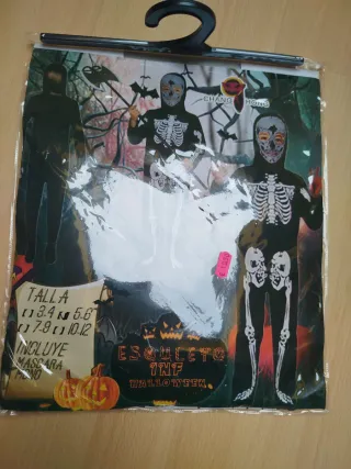 Disfraz Halloween Esqueleto Talla 5-6 años.