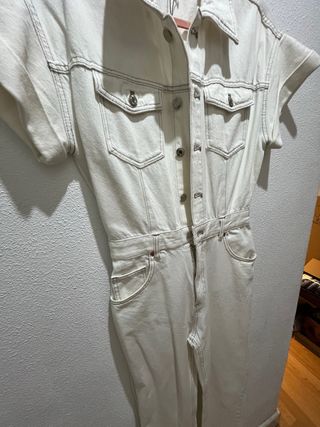 Mono vaquero blanco Zara Talla S