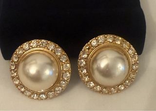 Pendientes Vintage Perlas y Circonitas Dorados
