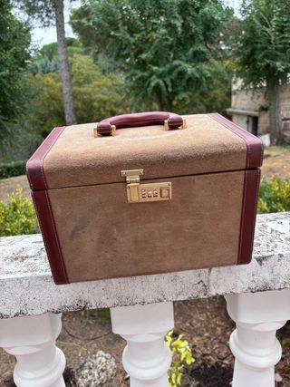 Maletín vintage piel y ante