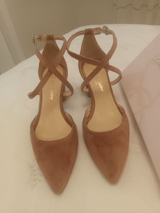 Zapatos Dulce Castro Novia Beige/Rosa