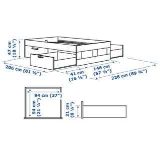 Cama Matrimonio 140x200cm Ikea Blanca