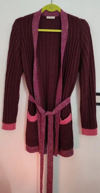 Cardigan donna viola e rosa