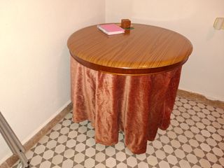 Mesa camilla redonda madera y tela