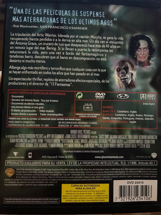 DVD Ghost Ship Barco Fantasma