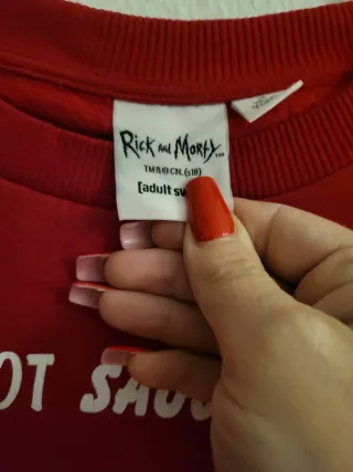Sudadera Rick & Morty Hombre Talla XS Roja