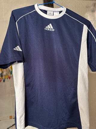 Camiseta Adidas Talla S Azul y Blanca