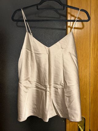Blusa beige tirantes mujer