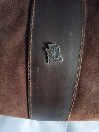 Bolso de viaje vintage ante y cuero