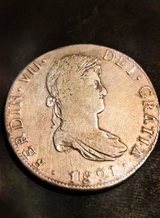 8 Reales Fernando VII México Plata