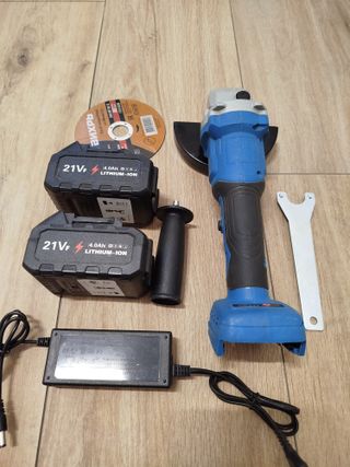 Amoladora a Batería 21V con 2 Baterías 4.0Ah