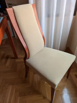 Mesa extensible madera y 6 sillas