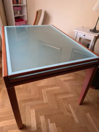 Mesa extensible madera y 6 sillas