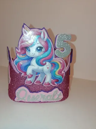 Corona Cumpleaños Unicornio Personalizada