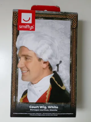 Peluca de tribunal Smiffy's blanca