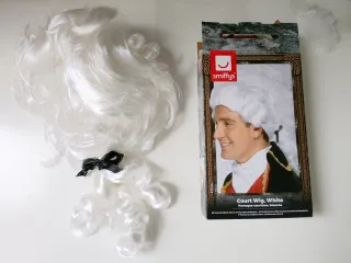 Peluca de tribunal Smiffy's blanca