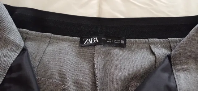 Pantalón Vestir Zara Gris