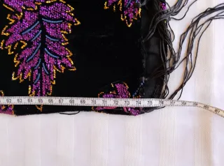 Echarpe terciopelo hojas moradas + pendientes