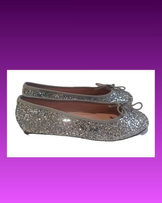 Bailarinas BÉGUER plateadas con glitter