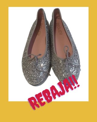 Bailarinas BÉGUER plateadas con glitter