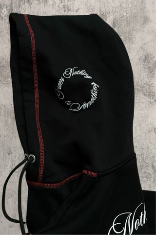 Felpa Hoodrich con cappuccio nera e rossa