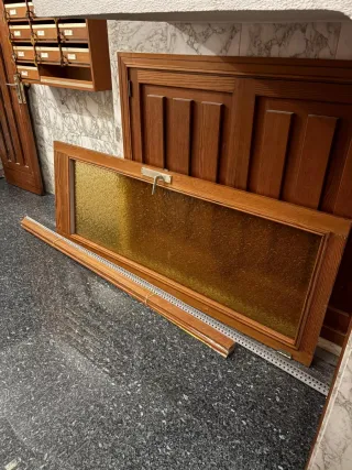 Puerta de madera con cristal 202x73,5