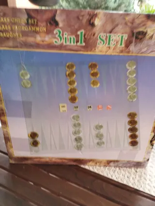 Juego Ajedrez, Damas y Backgammon Cristal