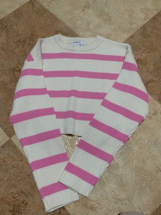 Jersey Bershka rayas rosa y blanco talla única