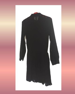 Vestido Zara negro lazo y plisado