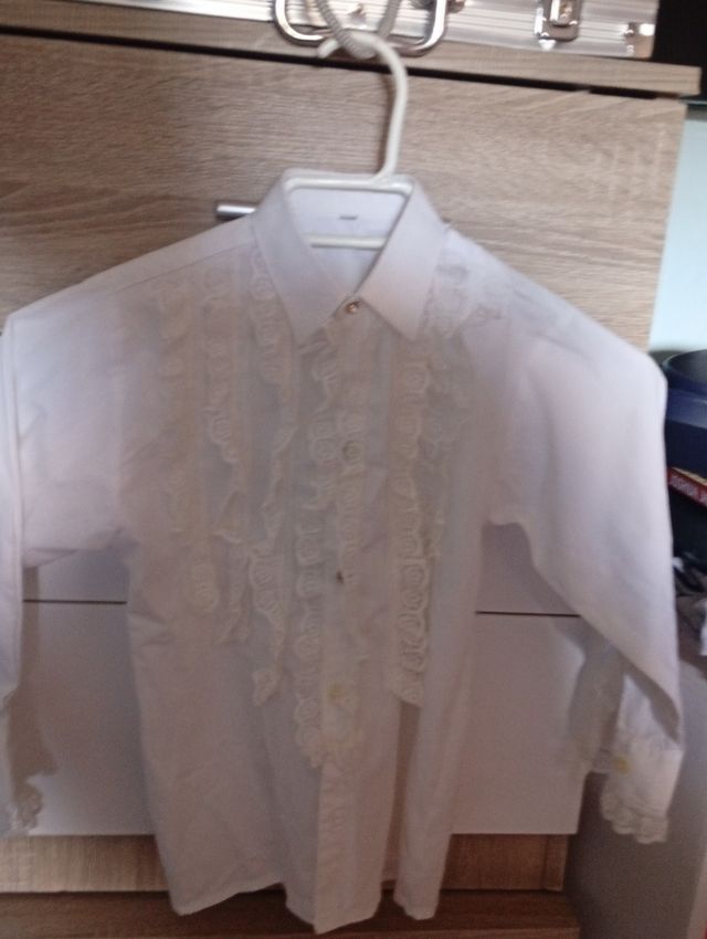 Camisa blanca niña con chorrera